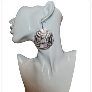 New Round Textured Earrings Statement Jewelry